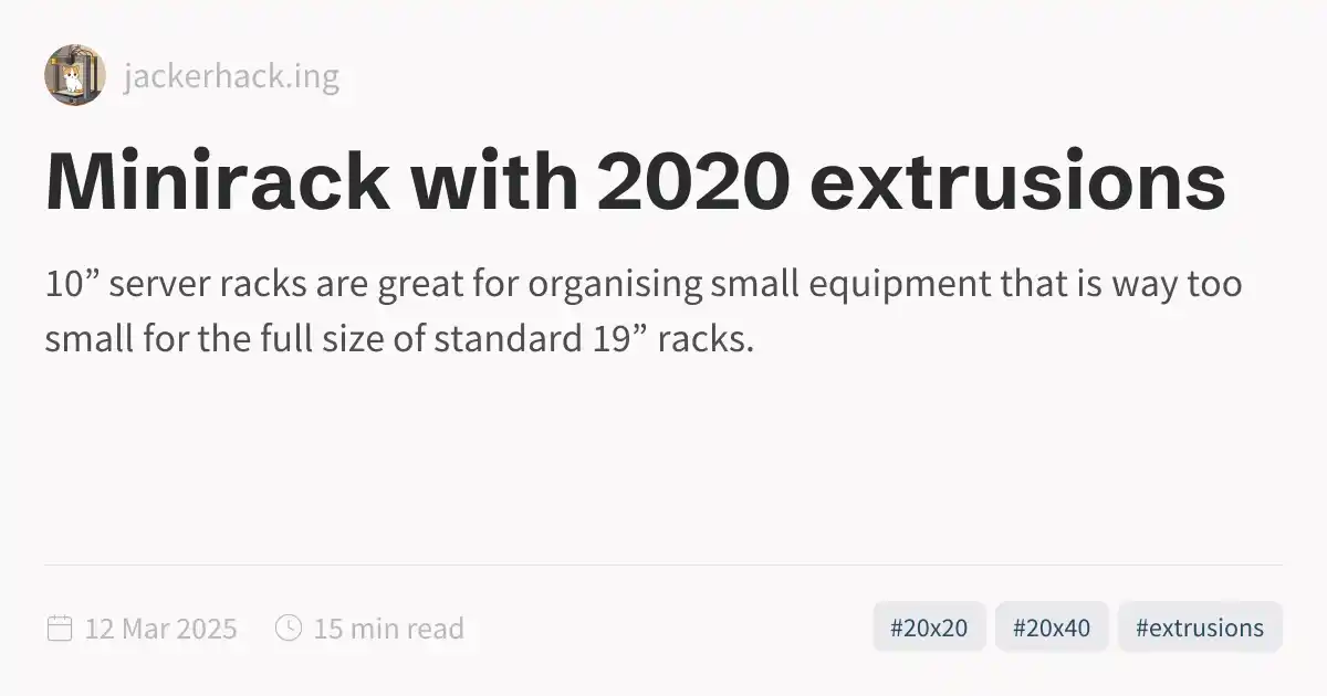 Minirack with 2020 extrusions